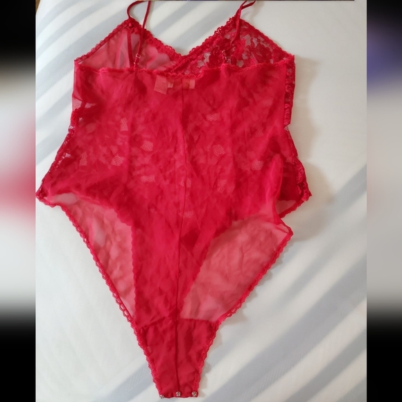 Victoria secret "Vintage" Red One Piece Lingerie -L - Picture 1 of 4